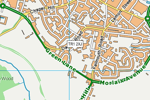 TR1 2XJ map - OS VectorMap District (Ordnance Survey)