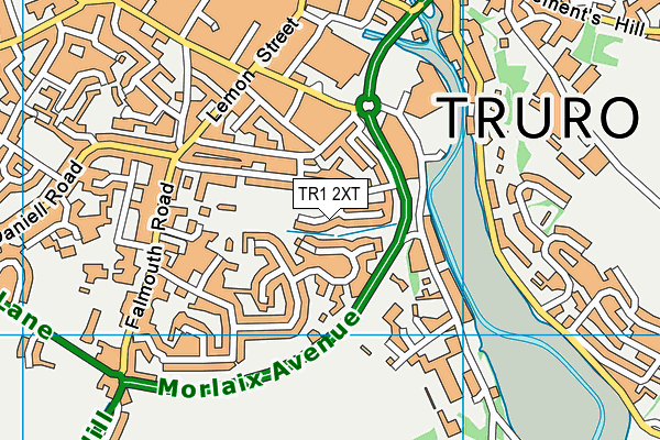 TR1 2XT map - OS VectorMap District (Ordnance Survey)