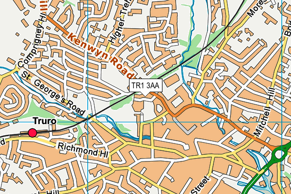TR1 3AA map - OS VectorMap District (Ordnance Survey)