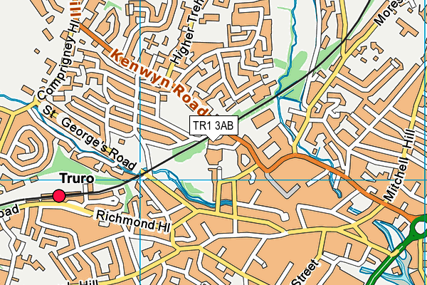 TR1 3AB map - OS VectorMap District (Ordnance Survey)