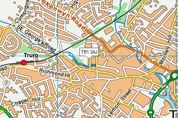 TR1 3AJ map - OS VectorMap District (Ordnance Survey)