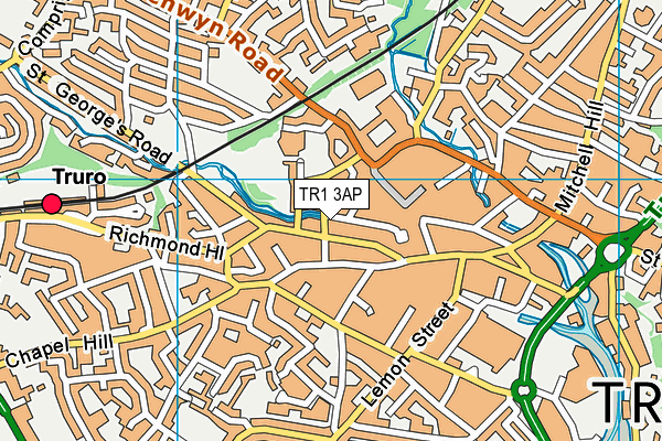 TR1 3AP map - OS VectorMap District (Ordnance Survey)