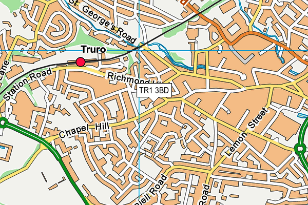 TR1 3BD map - OS VectorMap District (Ordnance Survey)