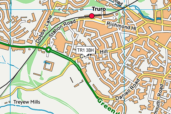 TR1 3BH map - OS VectorMap District (Ordnance Survey)