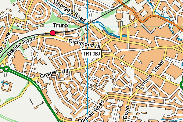 TR1 3BJ map - OS VectorMap District (Ordnance Survey)