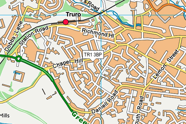 TR1 3BP map - OS VectorMap District (Ordnance Survey)