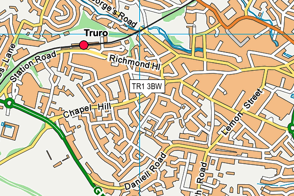 TR1 3BW map - OS VectorMap District (Ordnance Survey)