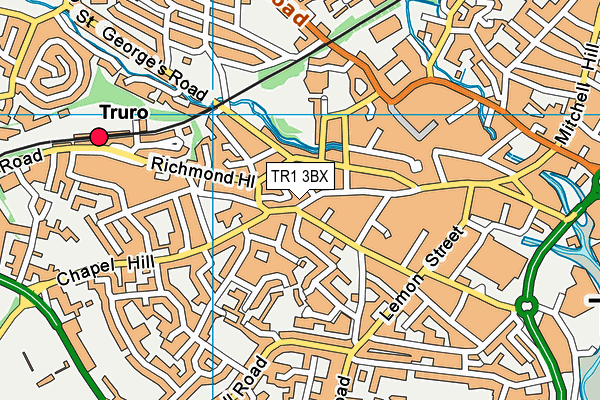 TR1 3BX map - OS VectorMap District (Ordnance Survey)