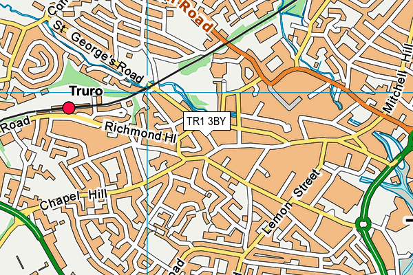 TR1 3BY map - OS VectorMap District (Ordnance Survey)