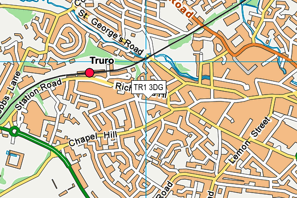 TR1 3DG map - OS VectorMap District (Ordnance Survey)