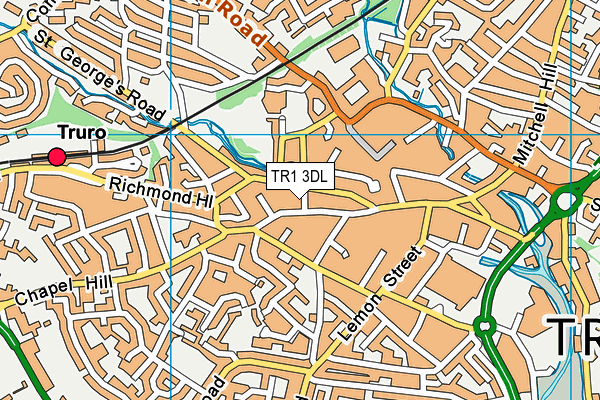 TR1 3DL map - OS VectorMap District (Ordnance Survey)