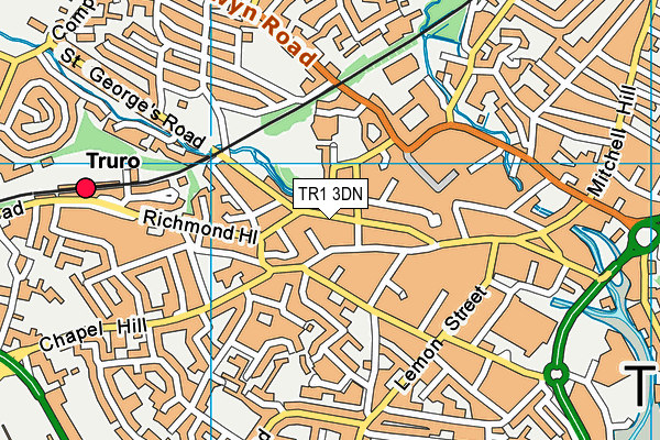 TR1 3DN map - OS VectorMap District (Ordnance Survey)