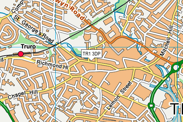 TR1 3DP map - OS VectorMap District (Ordnance Survey)