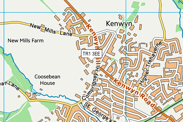 TR1 3EE map - OS VectorMap District (Ordnance Survey)