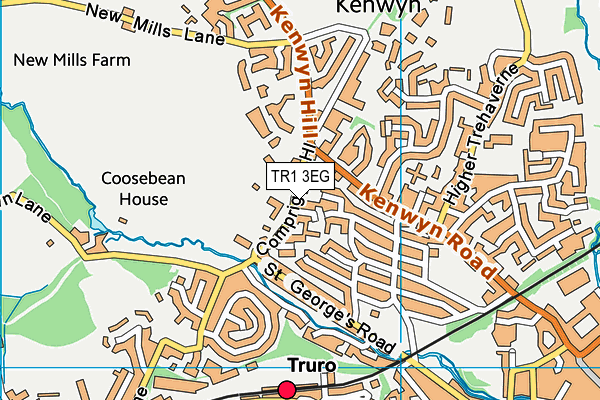 TR1 3EG map - OS VectorMap District (Ordnance Survey)