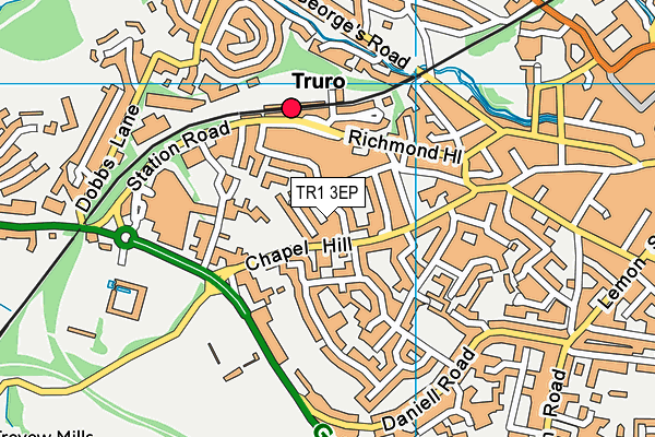 TR1 3EP map - OS VectorMap District (Ordnance Survey)