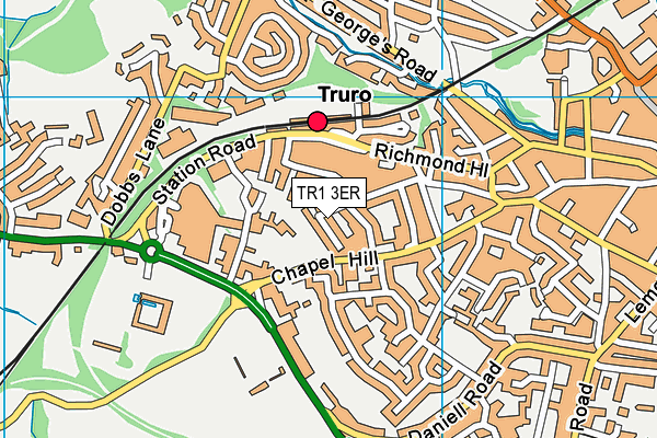 TR1 3ER map - OS VectorMap District (Ordnance Survey)