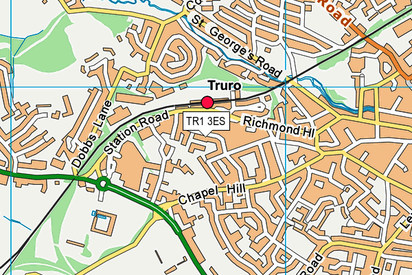 TR1 3ES map - OS VectorMap District (Ordnance Survey)