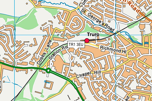 TR1 3EU map - OS VectorMap District (Ordnance Survey)
