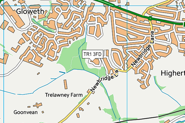 TR1 3FD map - OS VectorMap District (Ordnance Survey)