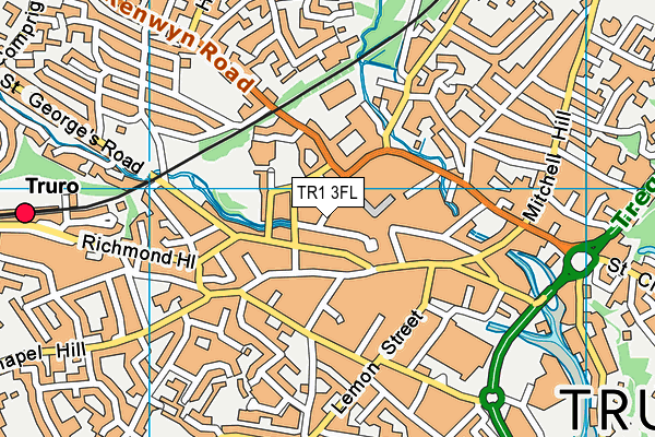 TR1 3FL map - OS VectorMap District (Ordnance Survey)