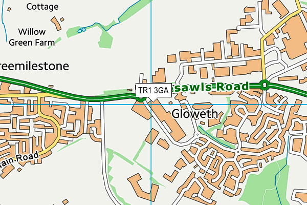 TR1 3GA map - OS VectorMap District (Ordnance Survey)