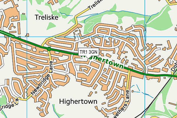 TR1 3GN map - OS VectorMap District (Ordnance Survey)