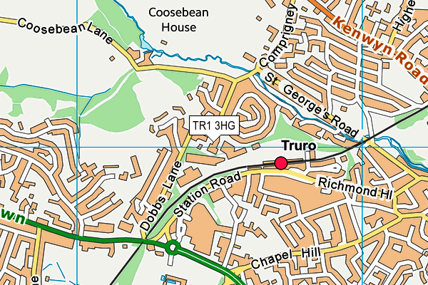 TR1 3HG map - OS VectorMap District (Ordnance Survey)