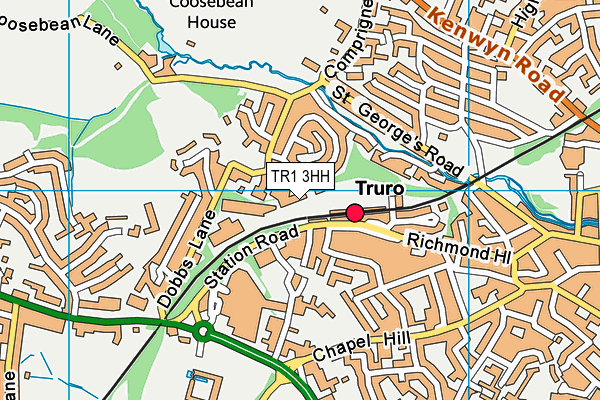 TR1 3HH map - OS VectorMap District (Ordnance Survey)