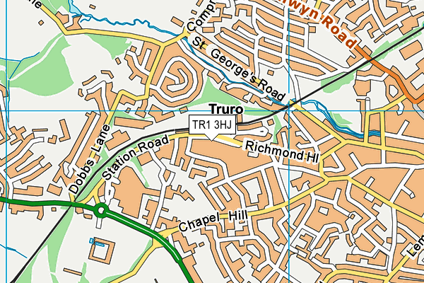 TR1 3HJ map - OS VectorMap District (Ordnance Survey)