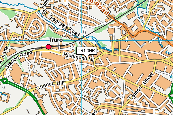 TR1 3HR map - OS VectorMap District (Ordnance Survey)
