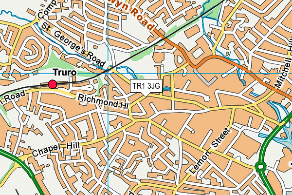 TR1 3JG map - OS VectorMap District (Ordnance Survey)