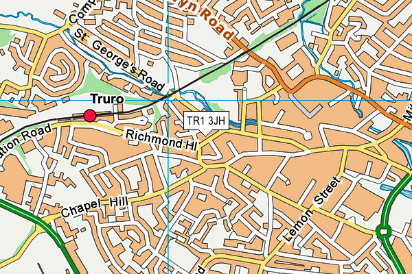 TR1 3JH map - OS VectorMap District (Ordnance Survey)