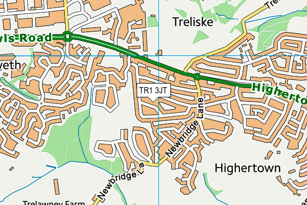 TR1 3JT map - OS VectorMap District (Ordnance Survey)
