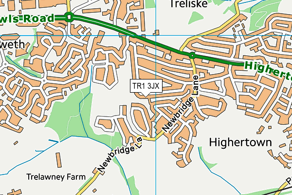 TR1 3JX map - OS VectorMap District (Ordnance Survey)