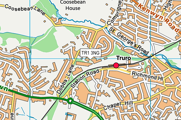 TR1 3NG map - OS VectorMap District (Ordnance Survey)