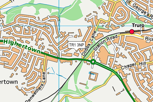 TR1 3NP map - OS VectorMap District (Ordnance Survey)