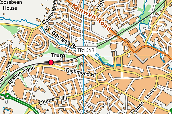 TR1 3NR map - OS VectorMap District (Ordnance Survey)