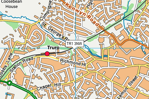 TR1 3NW map - OS VectorMap District (Ordnance Survey)