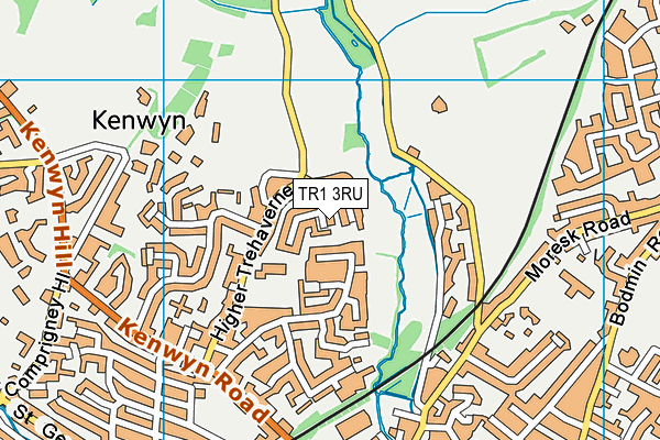 TR1 3RU map - OS VectorMap District (Ordnance Survey)