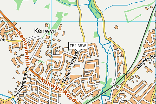 TR1 3RW map - OS VectorMap District (Ordnance Survey)