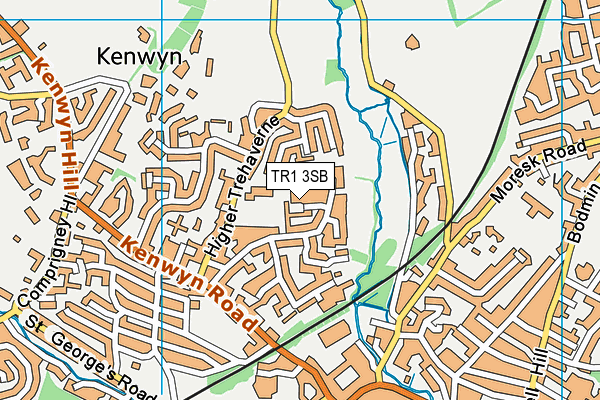 TR1 3SB map - OS VectorMap District (Ordnance Survey)