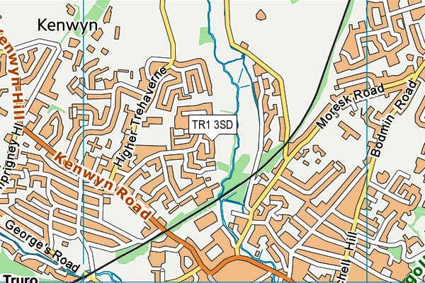 TR1 3SD map - OS VectorMap District (Ordnance Survey)