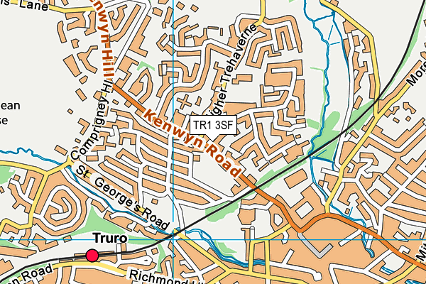 TR1 3SF map - OS VectorMap District (Ordnance Survey)