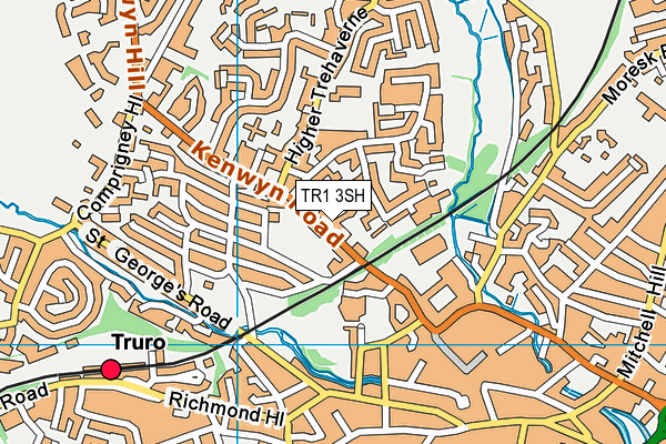 TR1 3SH map - OS VectorMap District (Ordnance Survey)