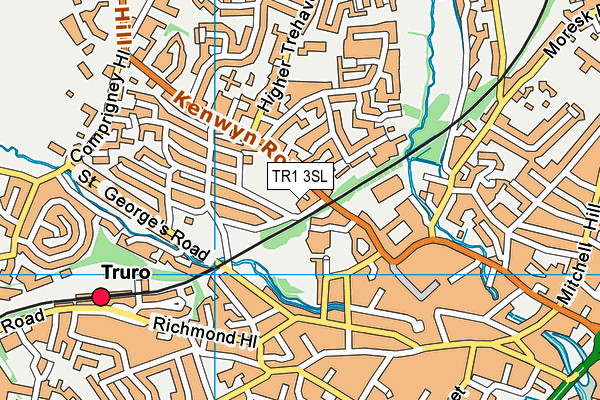 TR1 3SL map - OS VectorMap District (Ordnance Survey)