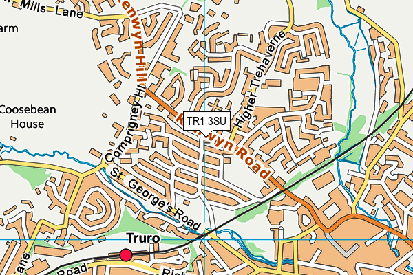 TR1 3SU map - OS VectorMap District (Ordnance Survey)