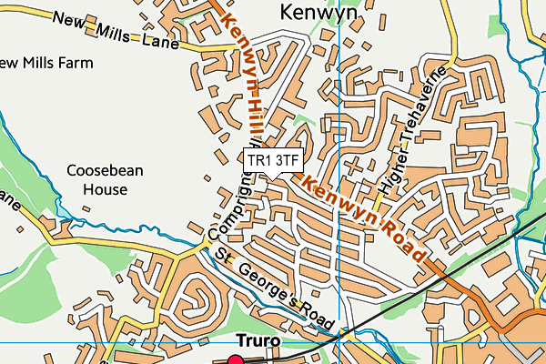 TR1 3TF map - OS VectorMap District (Ordnance Survey)