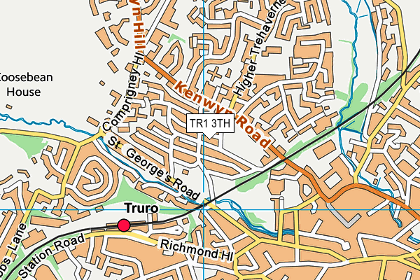 TR1 3TH map - OS VectorMap District (Ordnance Survey)