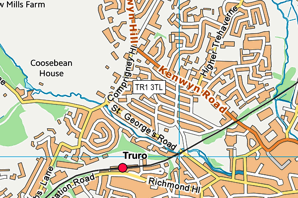 TR1 3TL map - OS VectorMap District (Ordnance Survey)